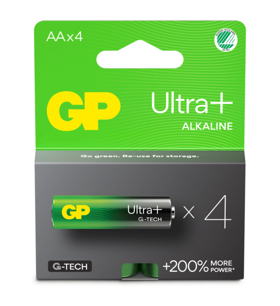 GP Ultra Plus Alk AA-batteri LR6 4-pack